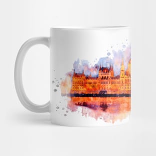 Budapest Parliament watercolor painting Mug